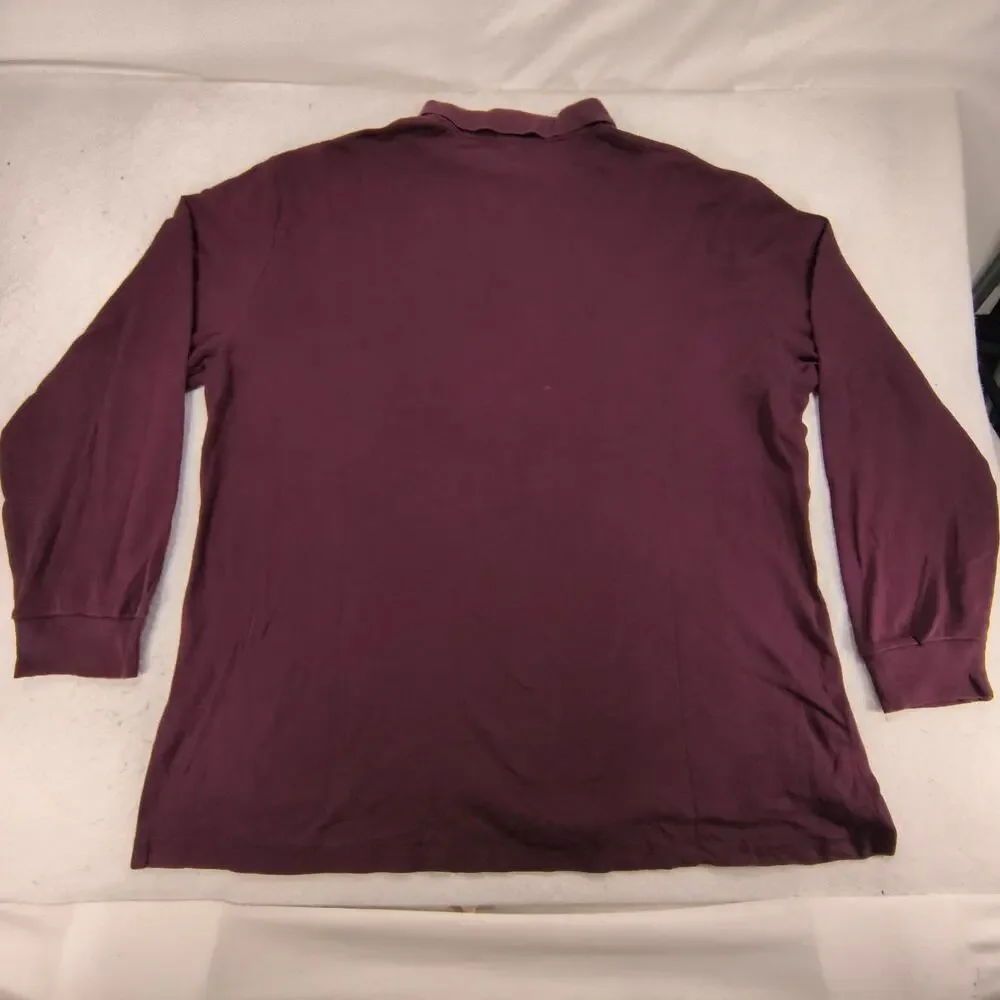 Polo by Ralph Lauren Collared Long Sleeve Polo Shirt Mens Size 2XL Maroon